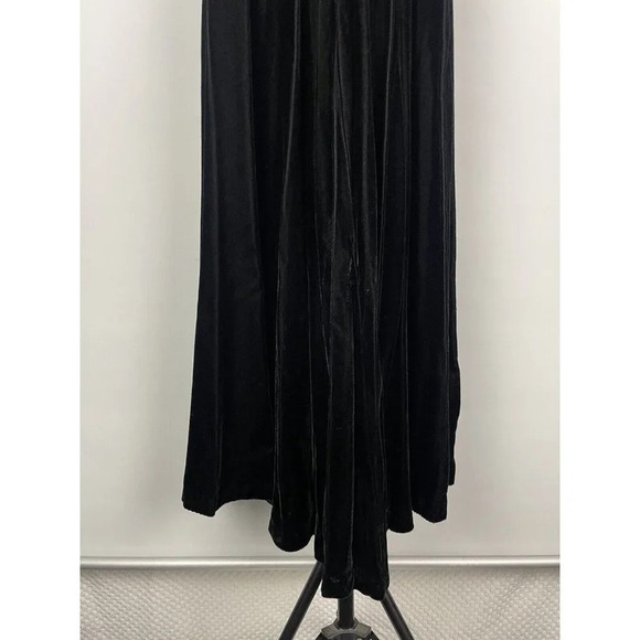 Vintage Moda Intl Black Velvet Goth Off Shoulder Witchy Fit & Flare Dress Size S - Picture 4 of 8